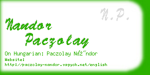 nandor paczolay business card